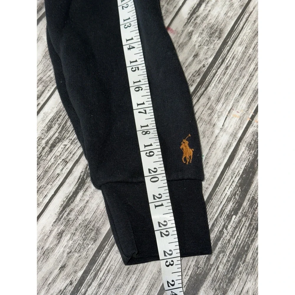 Polo Ralph‎ Lauren Black Fleece Logo Hoodie Pullover Size Medium